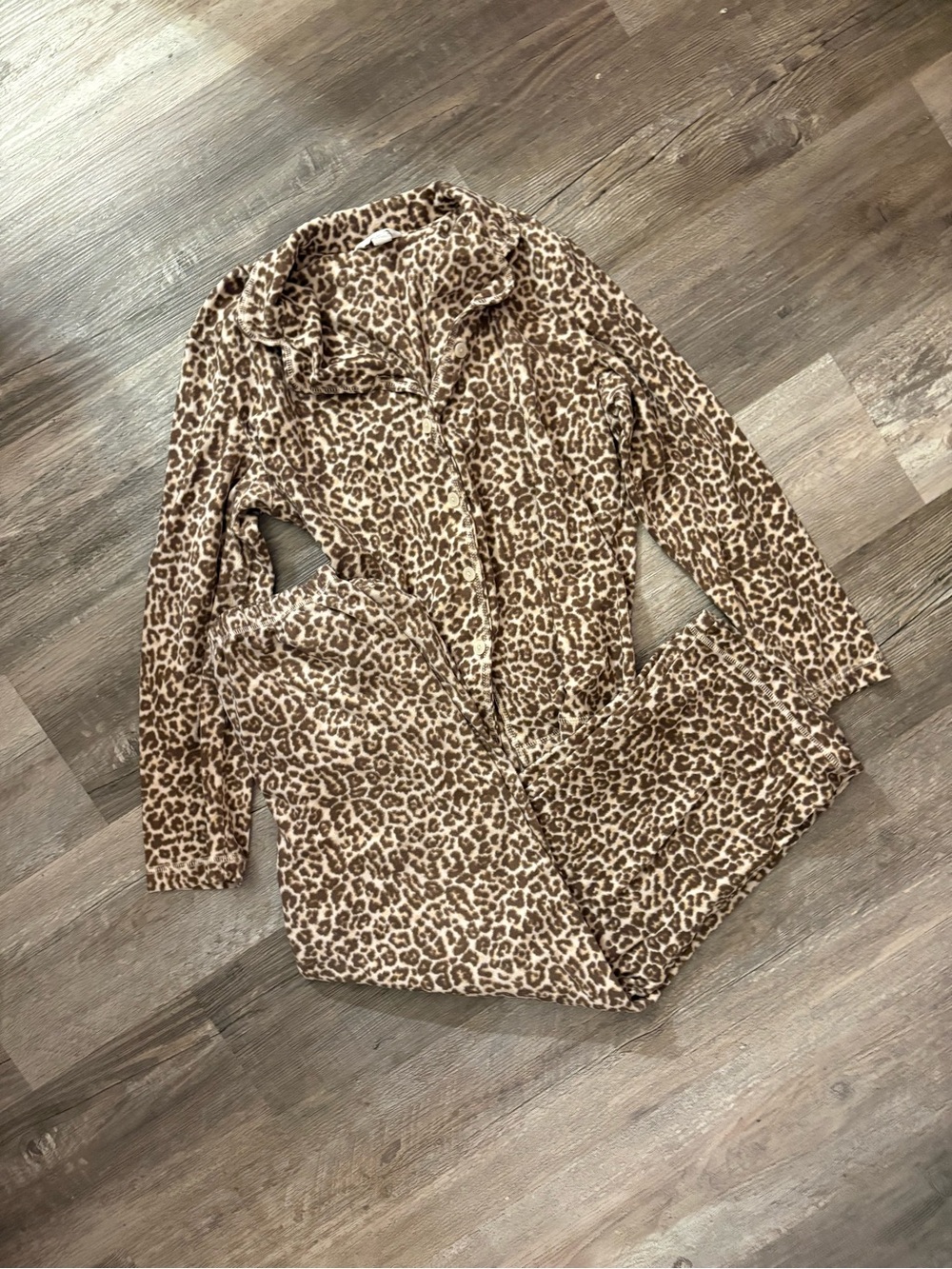 Charter Club Leopard-Pattern Sleep Top in Brown and Cream